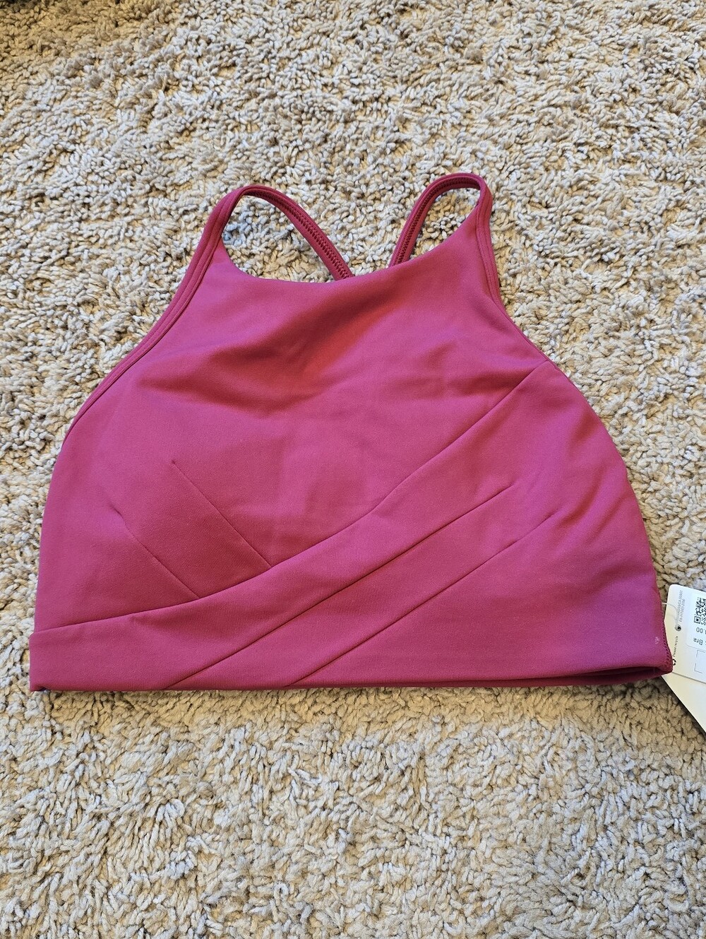 Lululemon Flow Y Size 4 Wrap-Front High-Neck Bra Pomegranite NWT